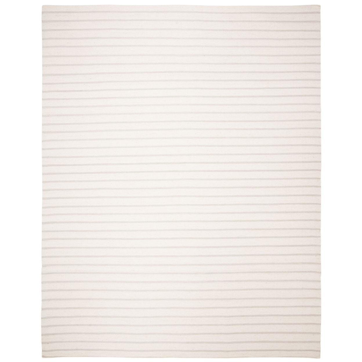 Dhurries DHU313 Hand Woven Flat Weave Indoor Area Rug - White - 6'x6' - Safavieh