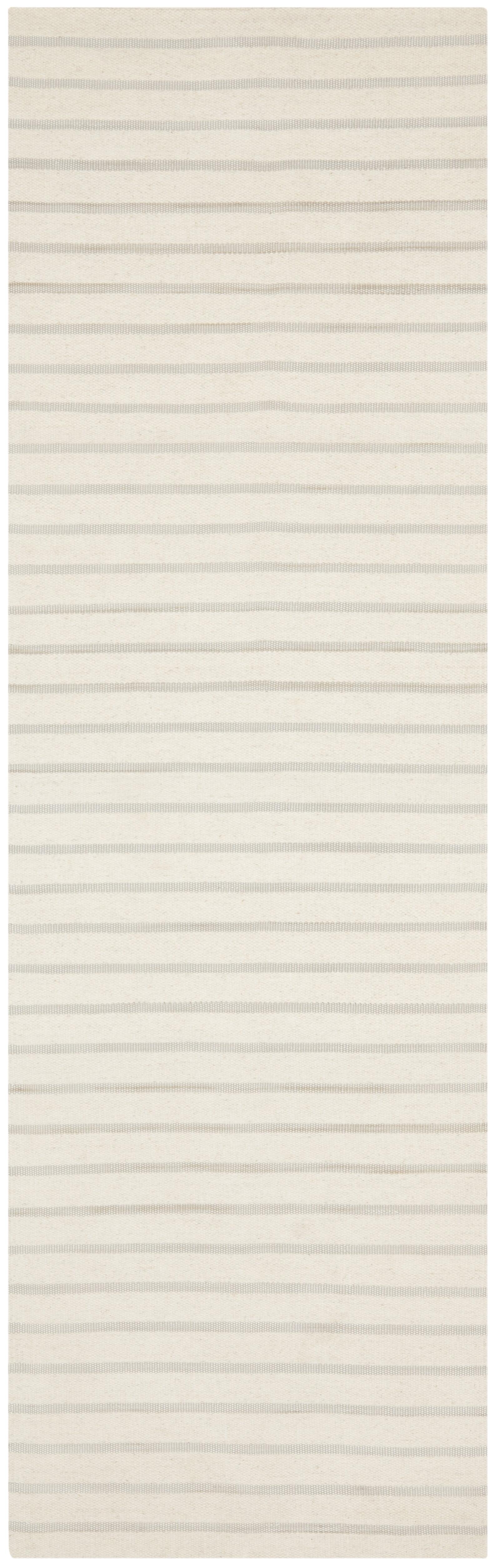 SAFAVIEH Dhurries Gina Geometric Wool Runner Rug, White, 2'6" x 6'