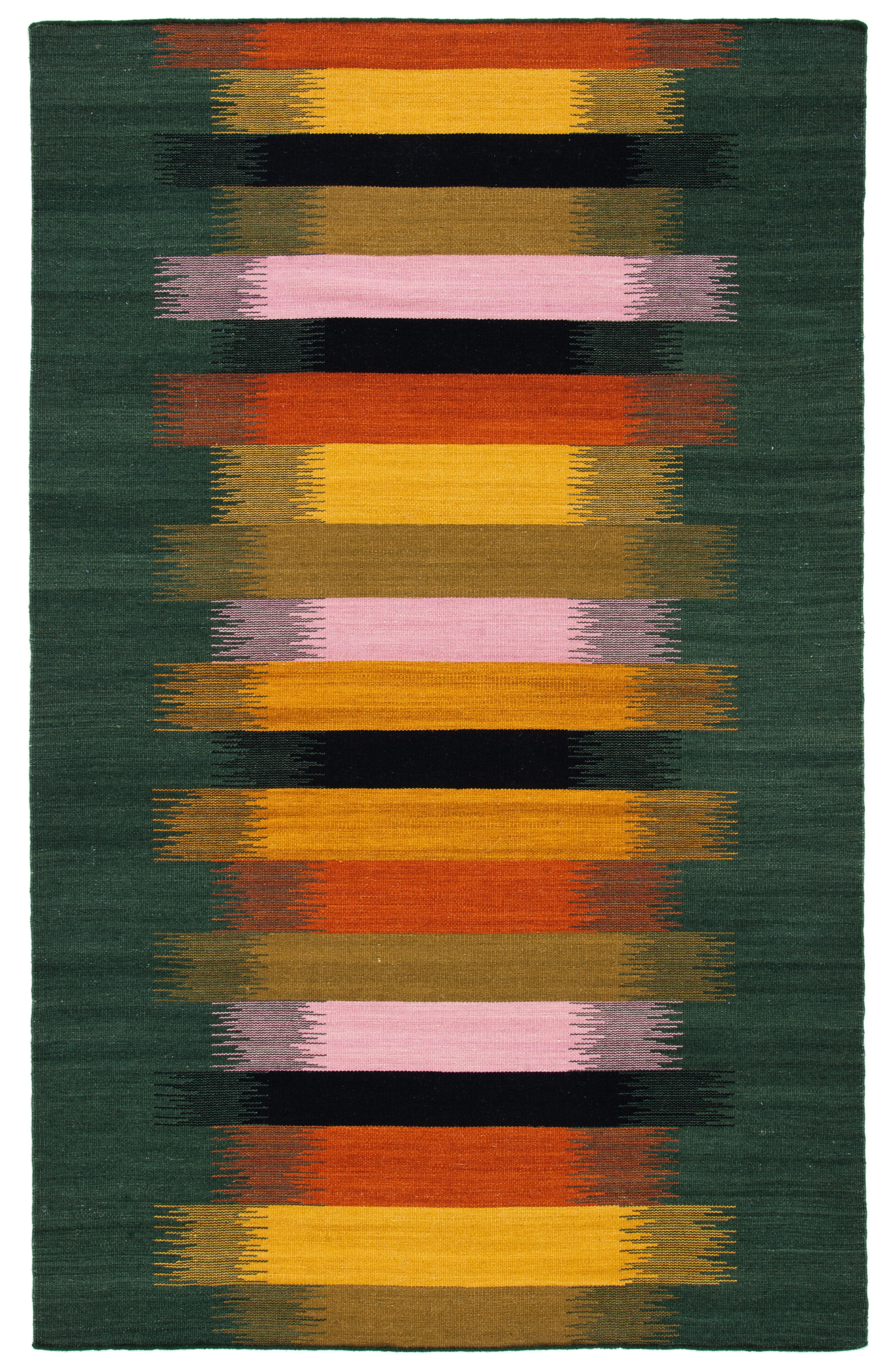 Safavieh Dhurries Flat Weave Wool/Cotton Rug in Yellow/Brown
