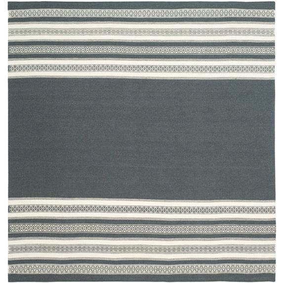 SAFAVIEH Dhurries Haywood Geometric Area Rug, Dark Grey, 6' x 6' Square