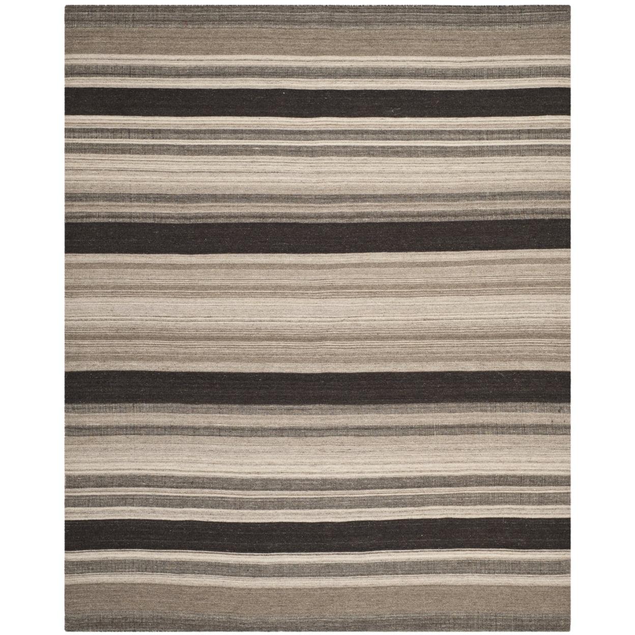 Dhurries DHU628 Hand Woven Area Rug - Natural/Black - 3'x5' - Safavieh.