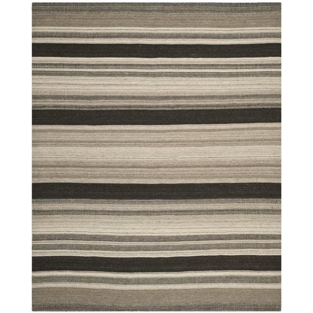 Dhurries DHU628 Hand Woven Area Rug - Natural/Black - 6'x9' - Safavieh.