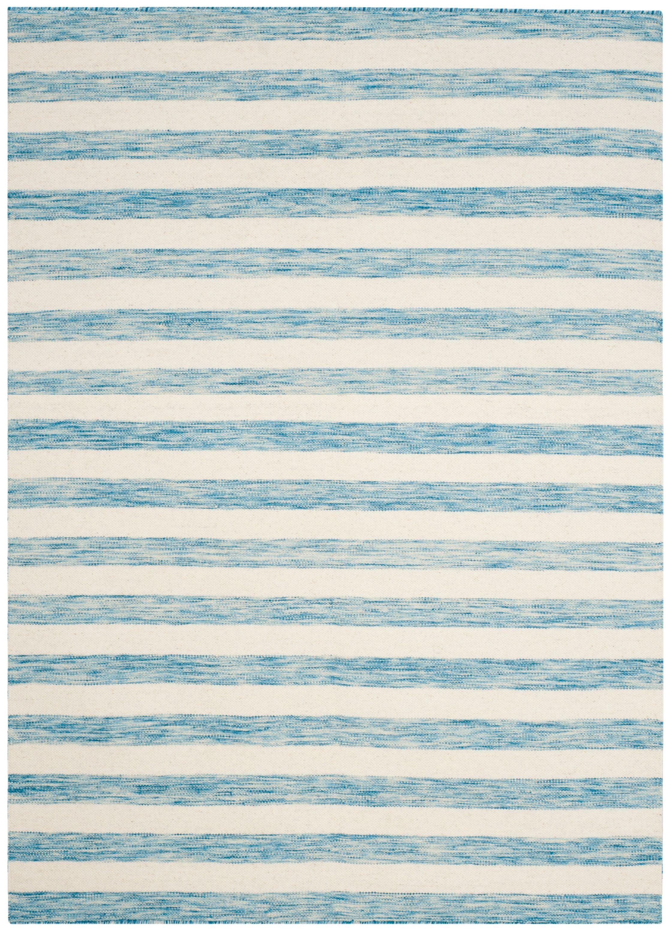 Dhurries DHU575 Hand Woven Area Rug - Aqua/Ivory - 3'x5' - Safavieh.