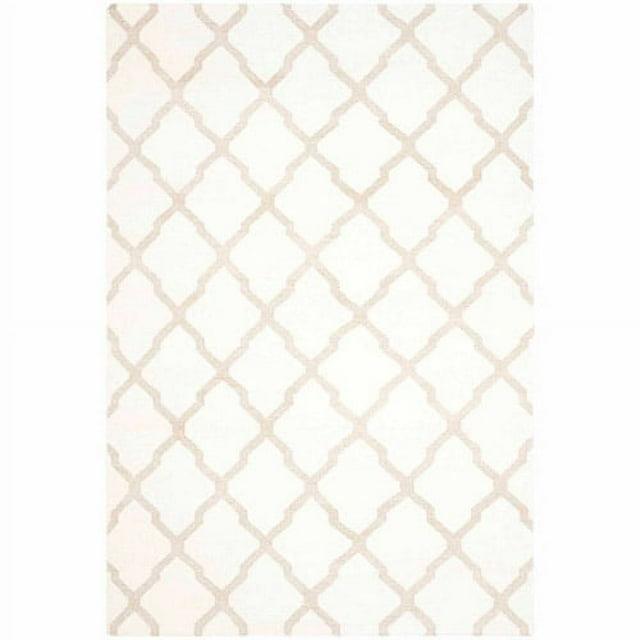 Dhurries DHU645 Hand Woven Flat Weave Indoor Area Rug - Ivory/Camel - 5'x8' - Safavieh