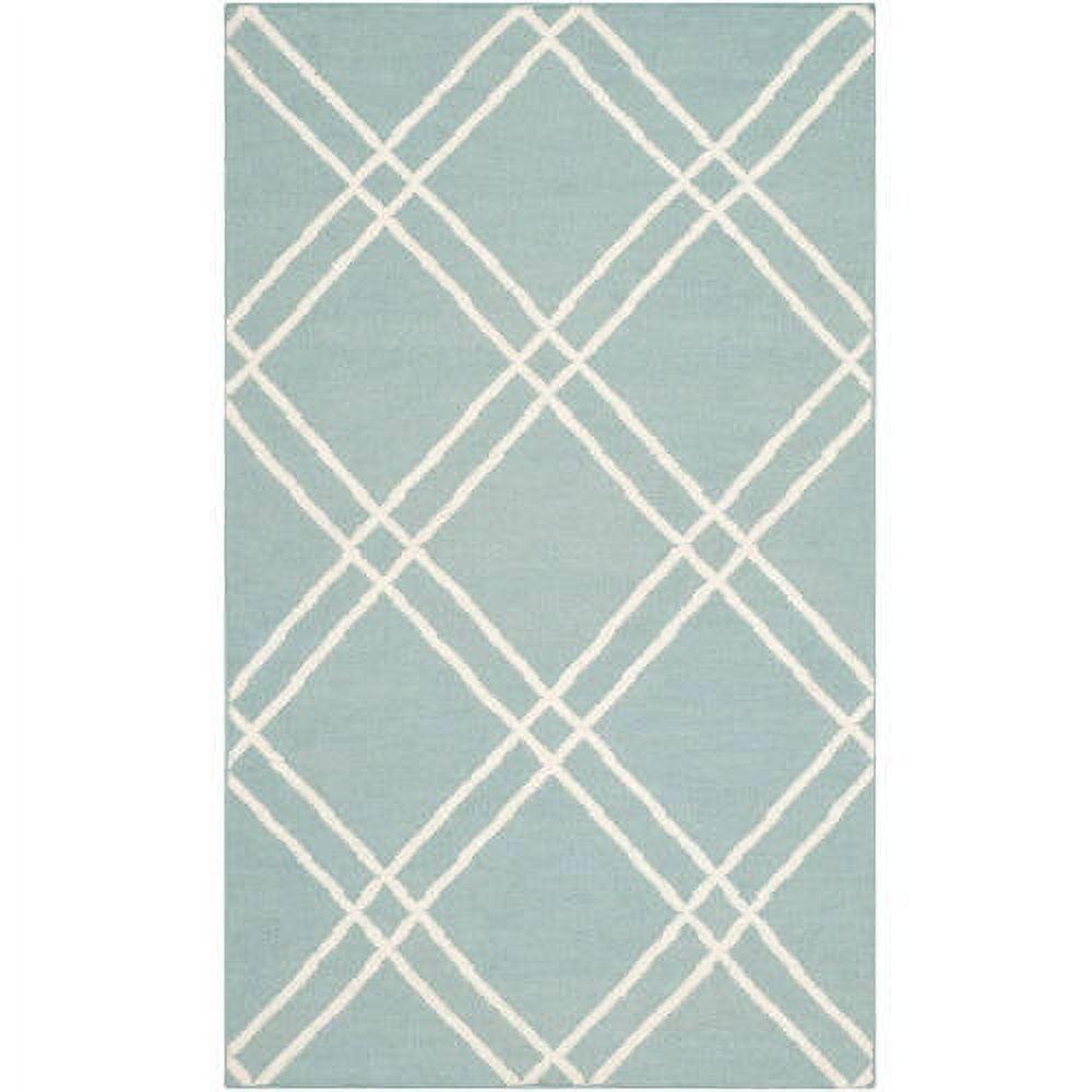 Dhurries DHU638 Hand Woven Area Rug - Light Blue/Ivory - 8'x10' - Safavieh.