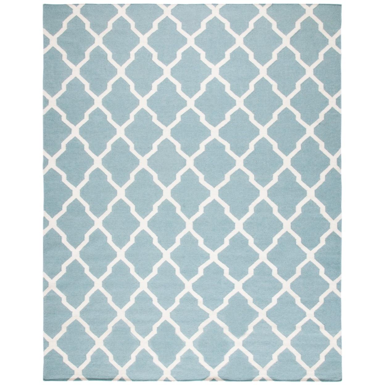 Dhurrie Hand Woven Flat Weave 80% Wool, 20% Cotton Geometric Rug