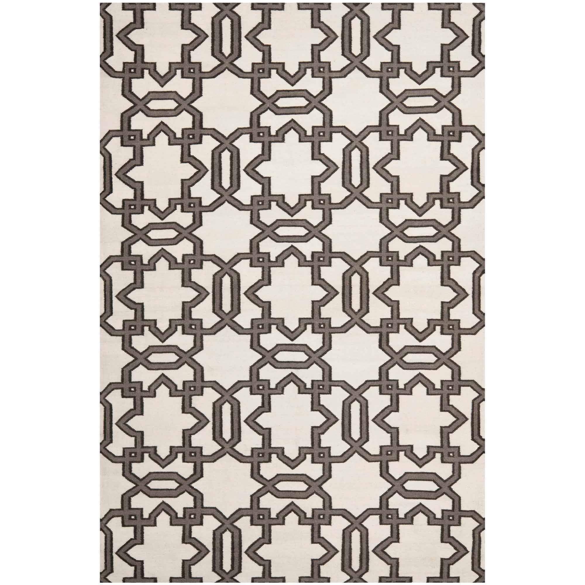Amelah Hand Woven Flat Weave Wool Geometric Rug
