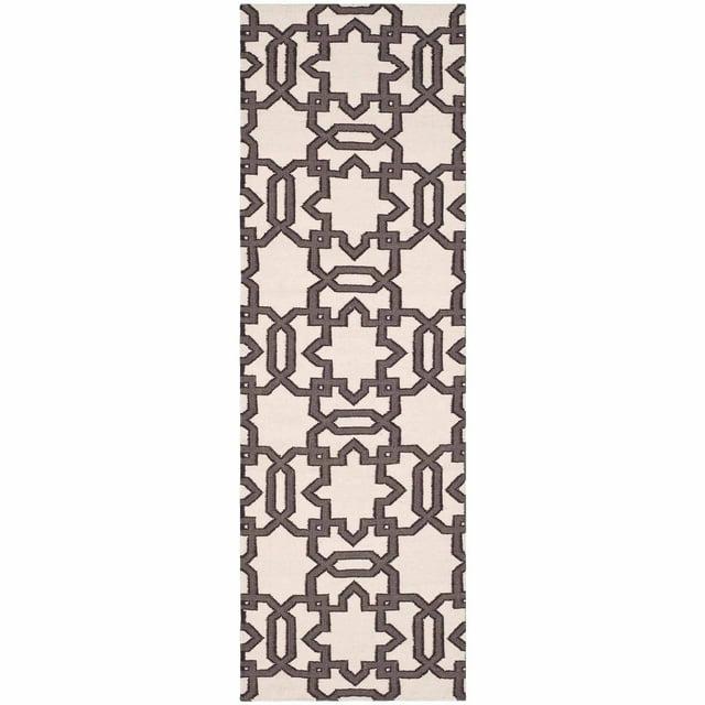Amelah Hand Woven Flat Weave Wool Geometric Rug