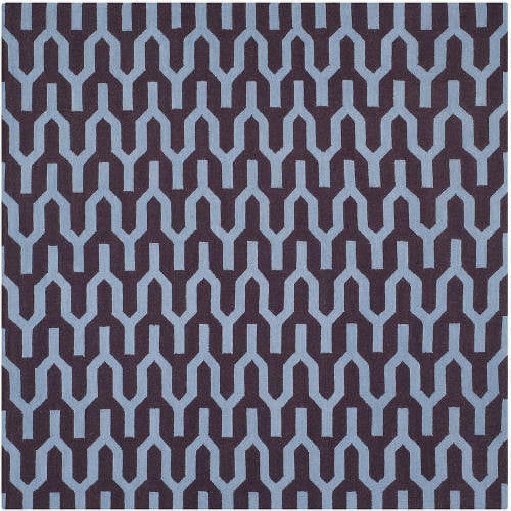 Dhurries DHU630 Hand Woven Area Rug - Purple/Blue - 7'x7' - Safavieh.