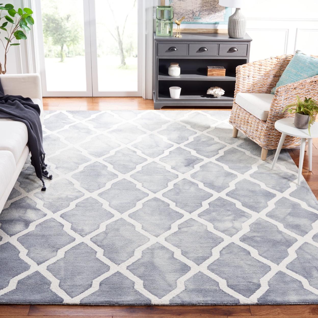 Dip Dye DDY540 Hand Tufted Indoor Area Rug - Grey/Ivory - 7'x7' - Safavieh