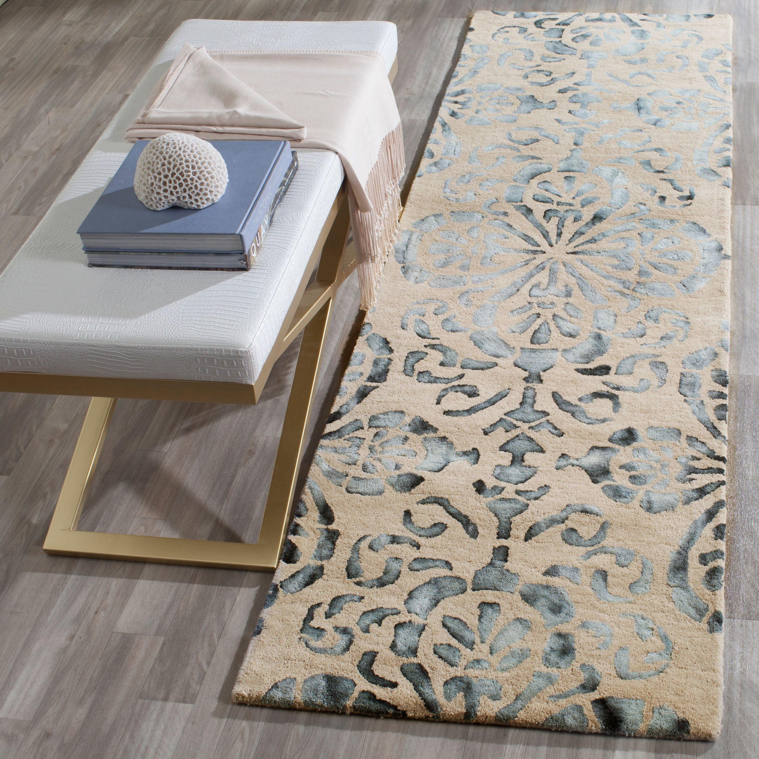 Dip Dye DDY719 Hand Tufted Runner Rug - Camel/Grey - 2'3"x8' - Safavieh.