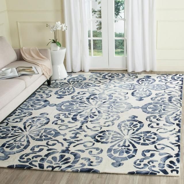 Dip Dye DDY719 Hand Tufted Area Rug - Ivory/Navy - 8'x10' - Safavieh.