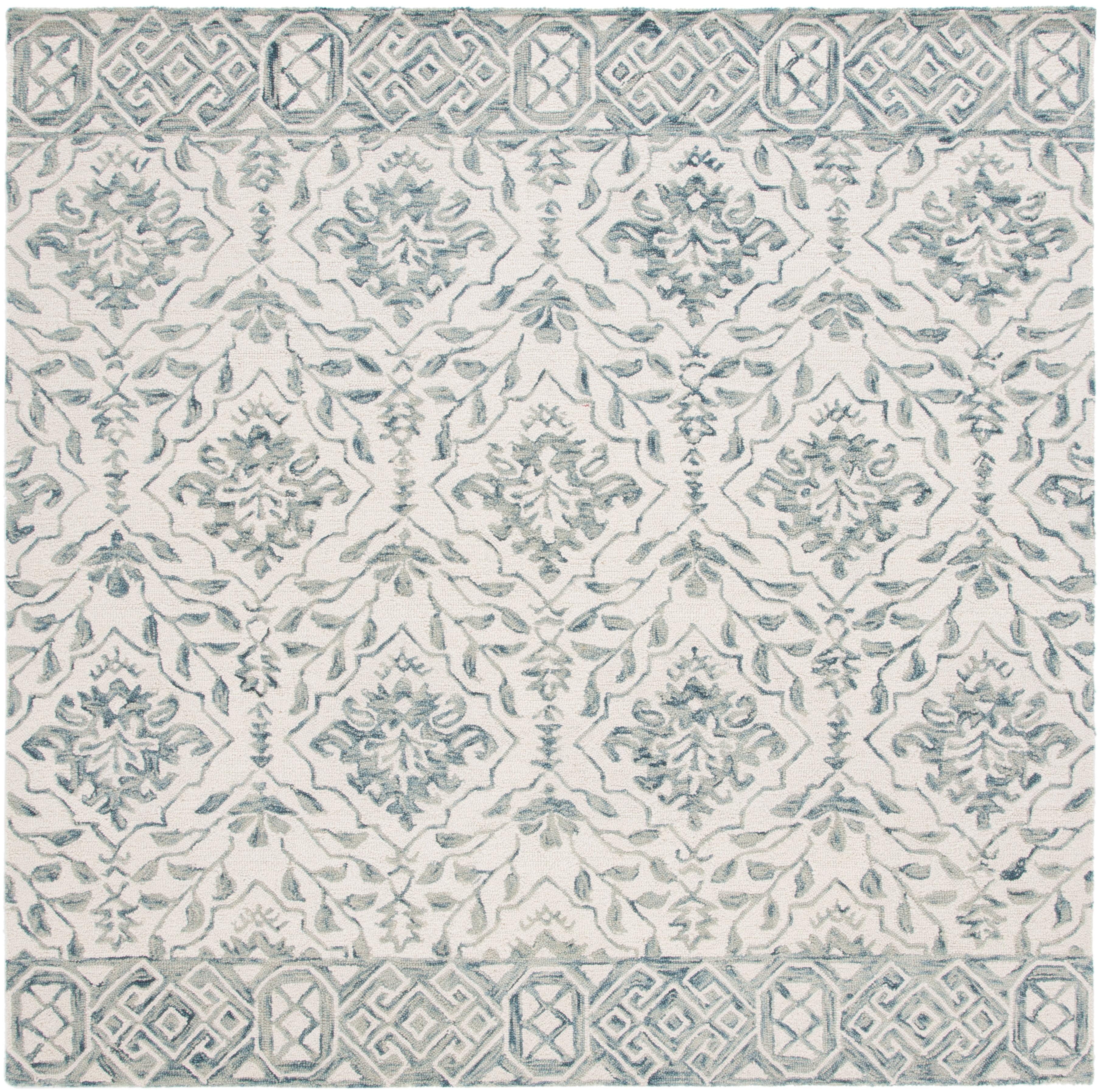 Dip Dye DDY901 Hand Tufted Area Rug - Blue/Ivory - 3'x3' - Safavieh.