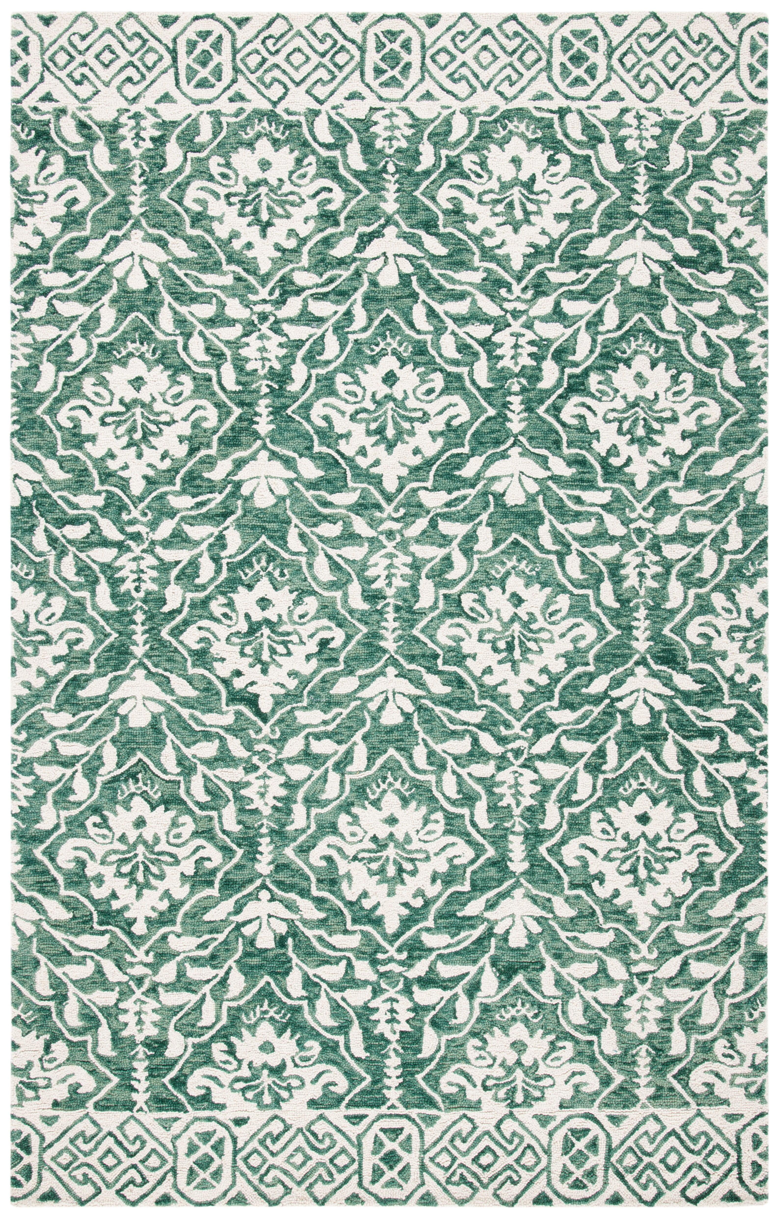 Dip Dye DDY901 Hand Tufted Area Rug - Dark Green/Ivory - 5'x8' - Safavieh.
