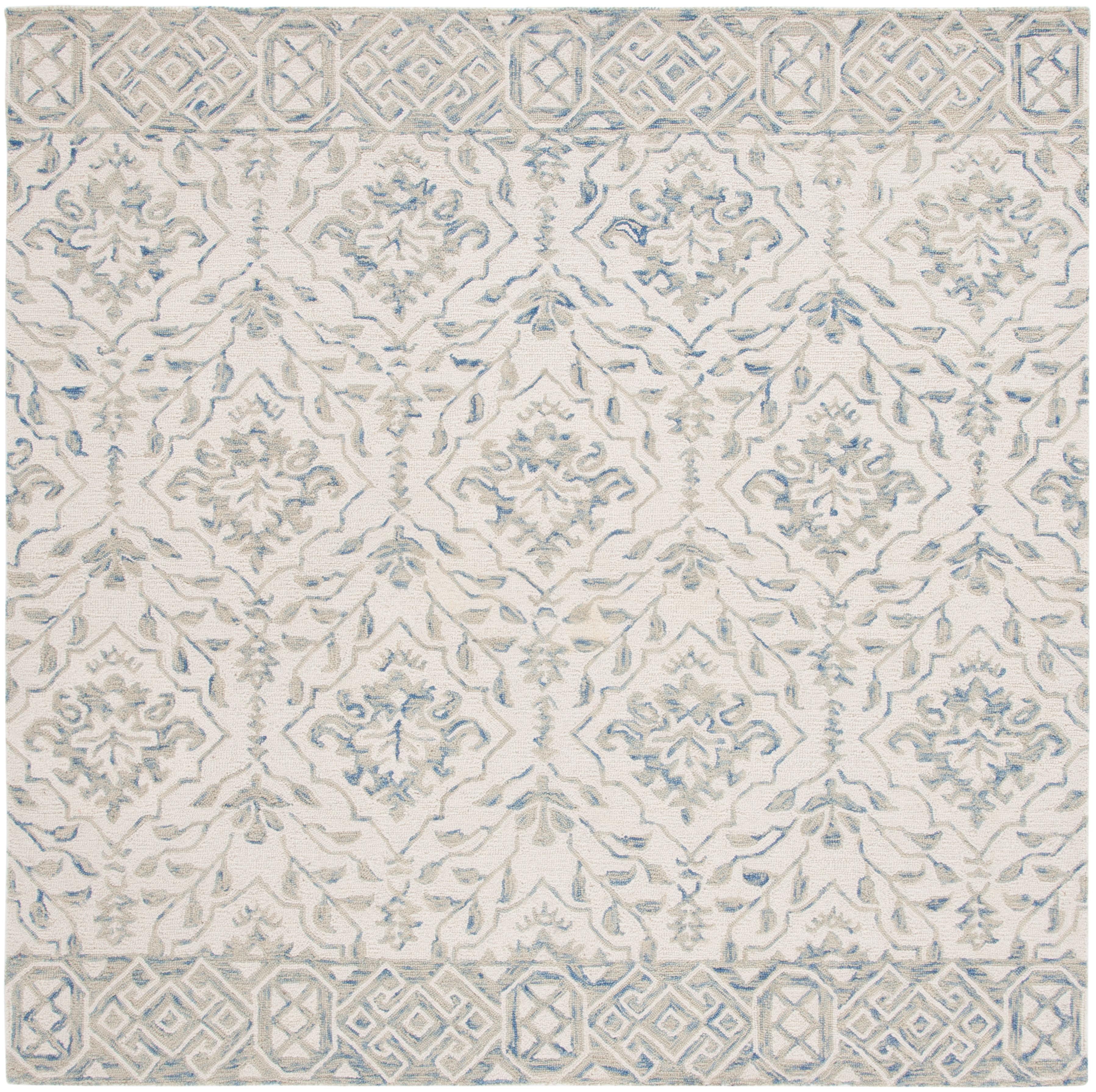 Dip Dye DDY901 Hand Tufted Indoor Area Rug - Light Blue/Ivory - 7'x7' - Safavieh