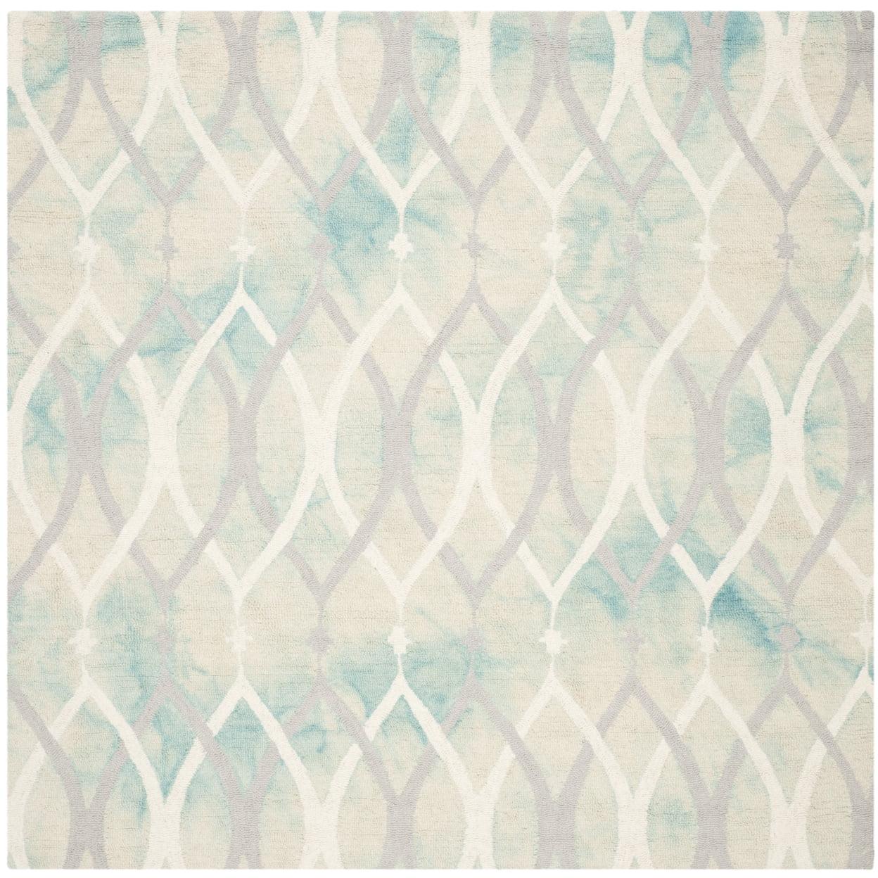 Dip Dye DDY534 Hand Tufted Area Rug - Green/Ivory Grey - 7'x7' - Safavieh.