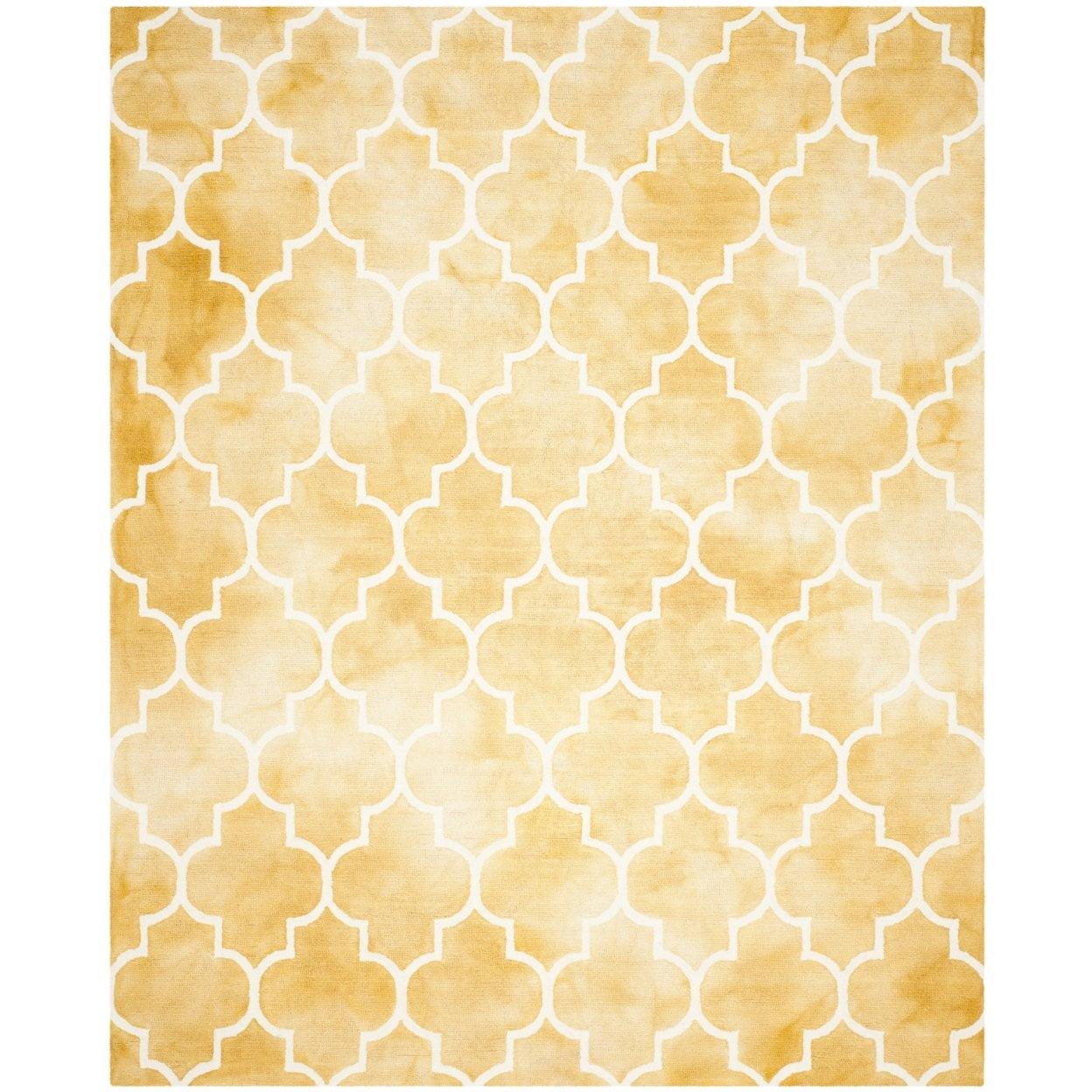 Dip Dye DDY535 Hand Tufted Area Rug - Gold/Ivory - 7' round - Safavieh.