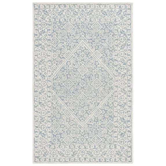 Safavieh Dip Dye Hand Tufted Wool/Cotton Oriental Rug in Gray/Ivory