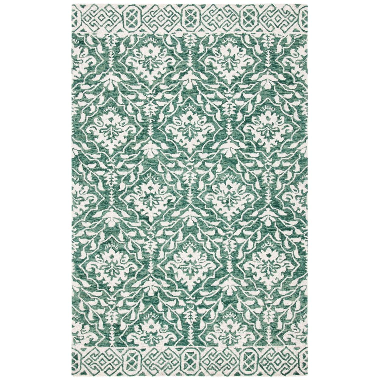 SAFAVIEH Dip Dye Felicia Floral Area Rug, Navy Blue, 3' x 5'