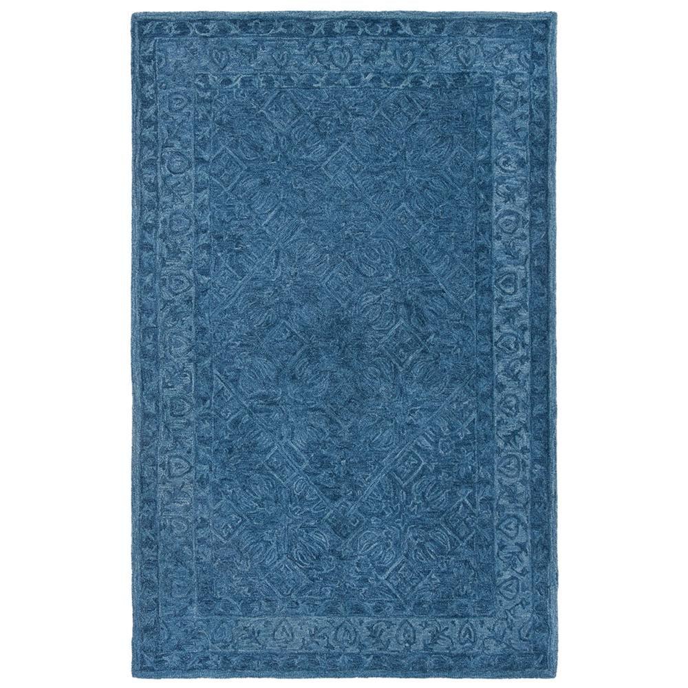 SAFAVIEH Dip Dye Felicia Floral Bordered Area Rug, Navy Blue, 5' x 8'