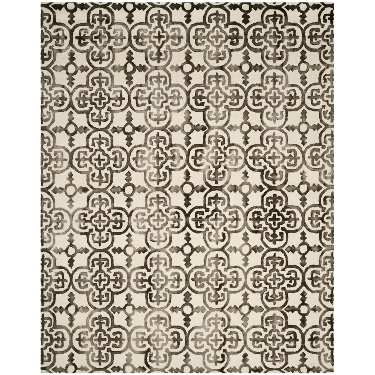 Hand-Tufted Ivory & Brown Wool Blend 6' x 9' Area Rug