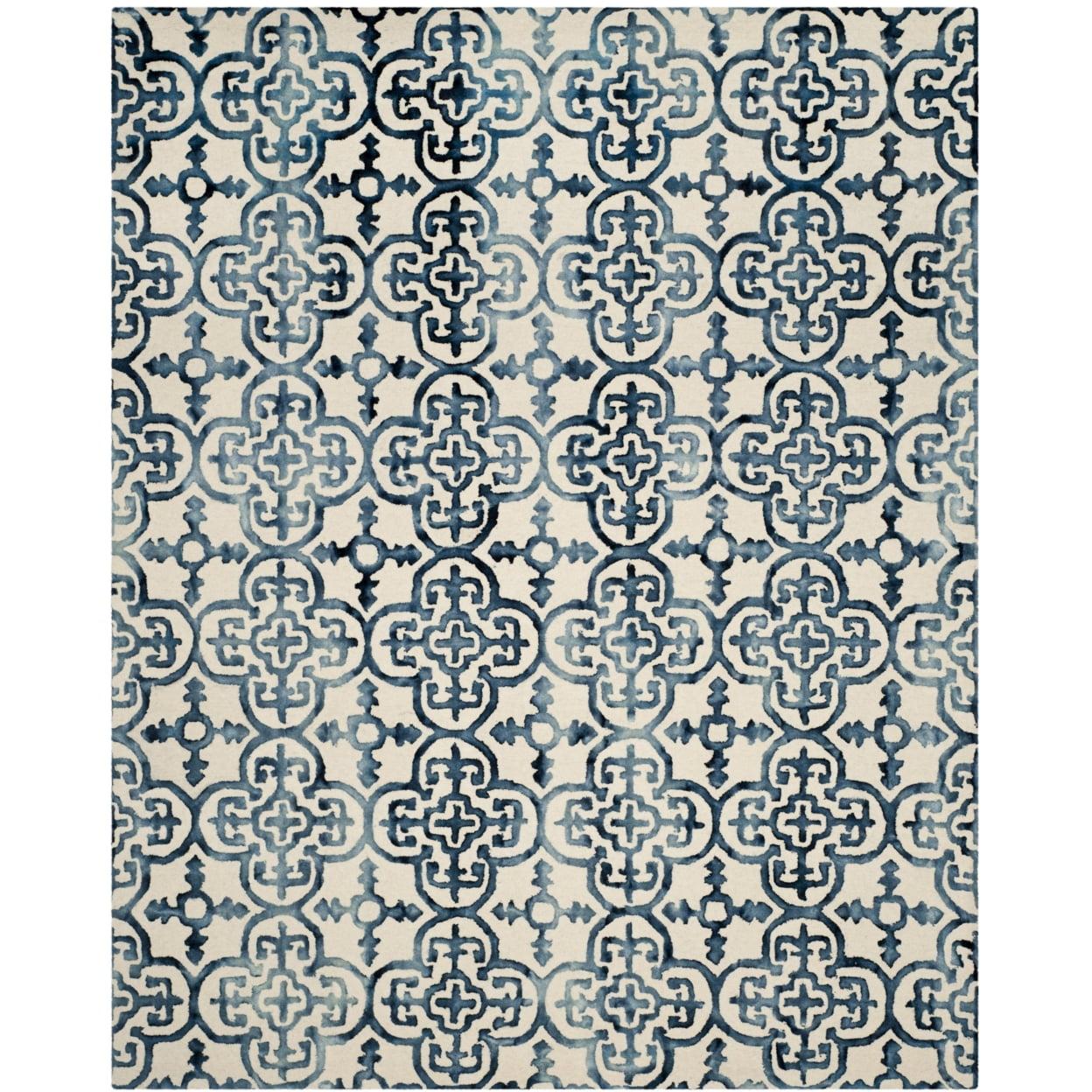 Dip Dye DDY711 Hand Tufted Indoor Runner - Ivory/Navy - 2'3"x10' - Safavieh