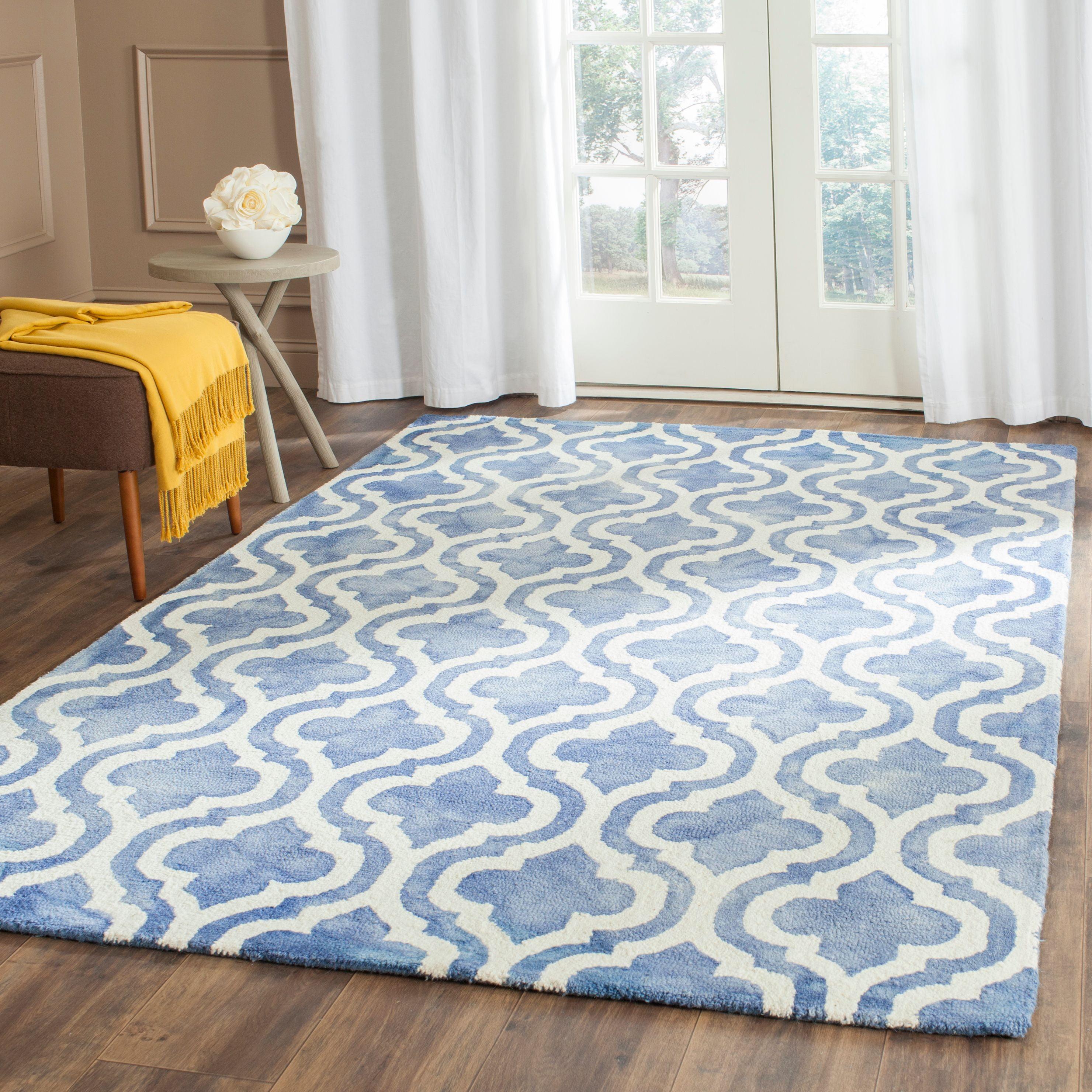 Dip Dye DDY537 Hand Tufted Indoor Accent Rug - Blue/Ivory - 3'x5' - Safavieh