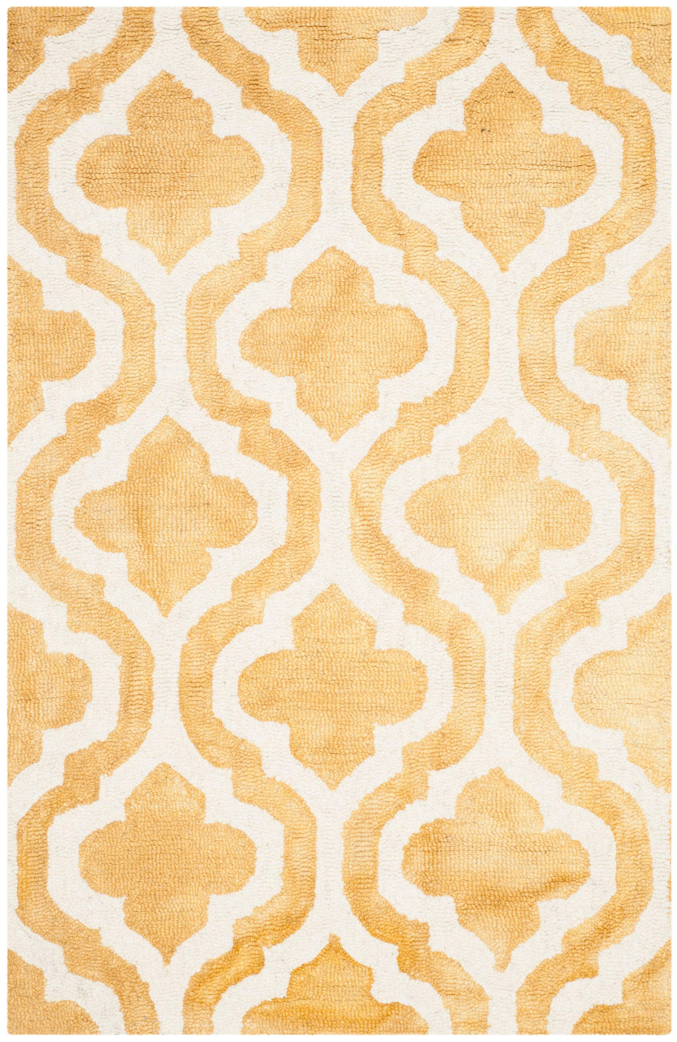 Dip Dye DDY537 Hand Tufted Indoor Accent Rug - Gold/Ivory - 2'6"x4' - Safavieh