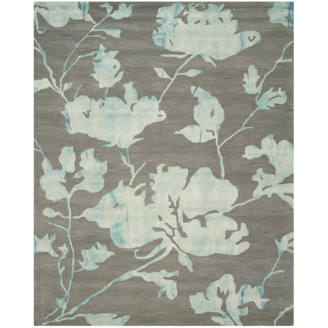 Dip Dye DDY716 Hand Tufted Runner Rug - Grey/Turquoise - 2'3"x10' - Safavieh.