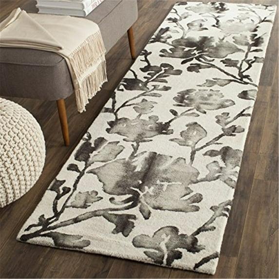 Dip Dye DDY716 Hand Tufted Runner Rug - Ivory/Charcoal - 2'3"x10' - Safavieh.
