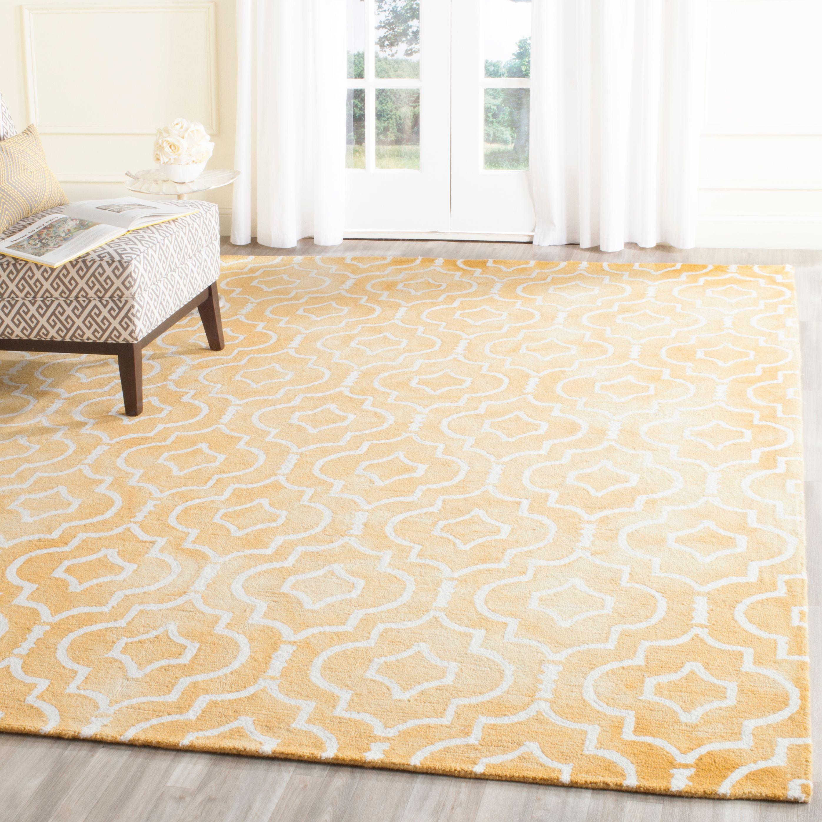 Dip Dye DDY538 Hand Tufted Indoor Area Rug - Gold/Ivory - 8'x10' - Safavieh