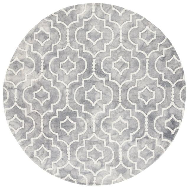 Dip Dye DDY538 Hand Tufted Indoor Area Rug - Grey/Ivory - 5' Round - Safavieh