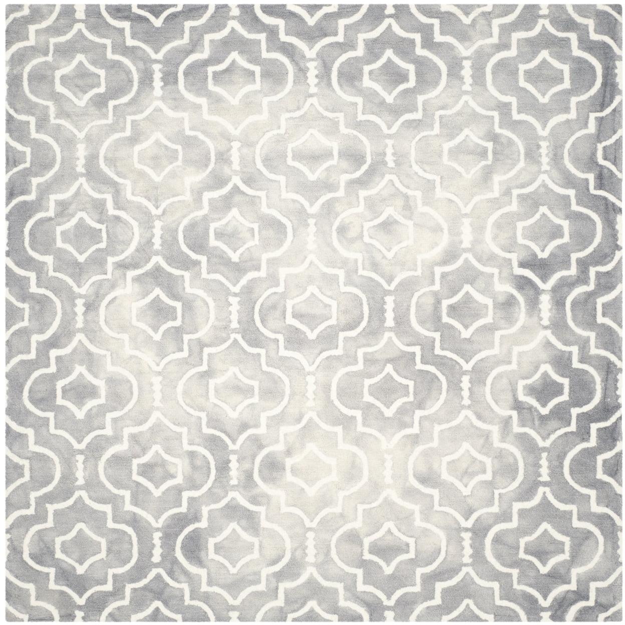 Dip Dye DDY538 Hand Tufted Area Rug - Grey/Ivory - 5'x5' - Safavieh.