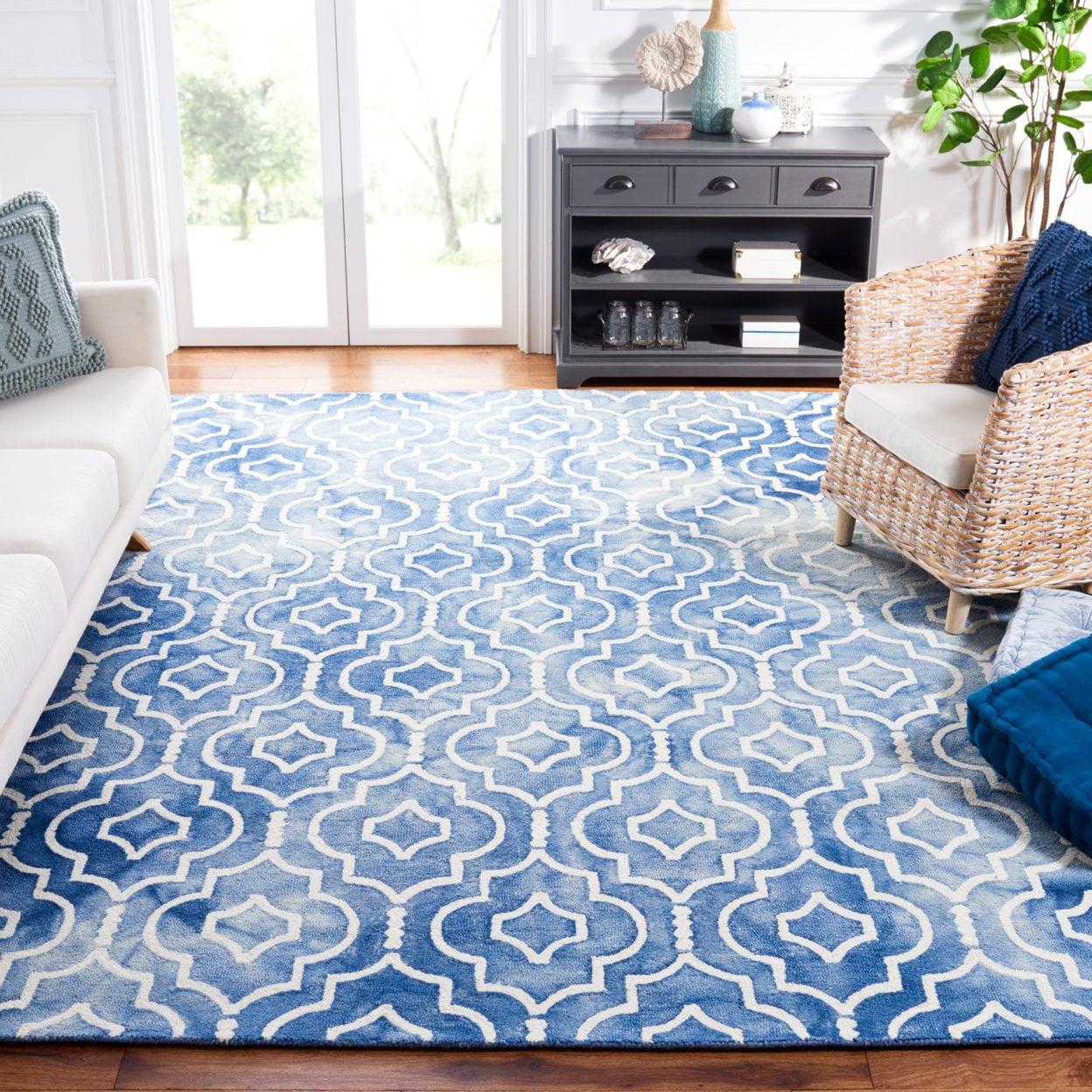 Dip Dye DDY538 Hand Tufted Indoor Accent Rug - Blue/Ivory - 2'x3' - Safavieh