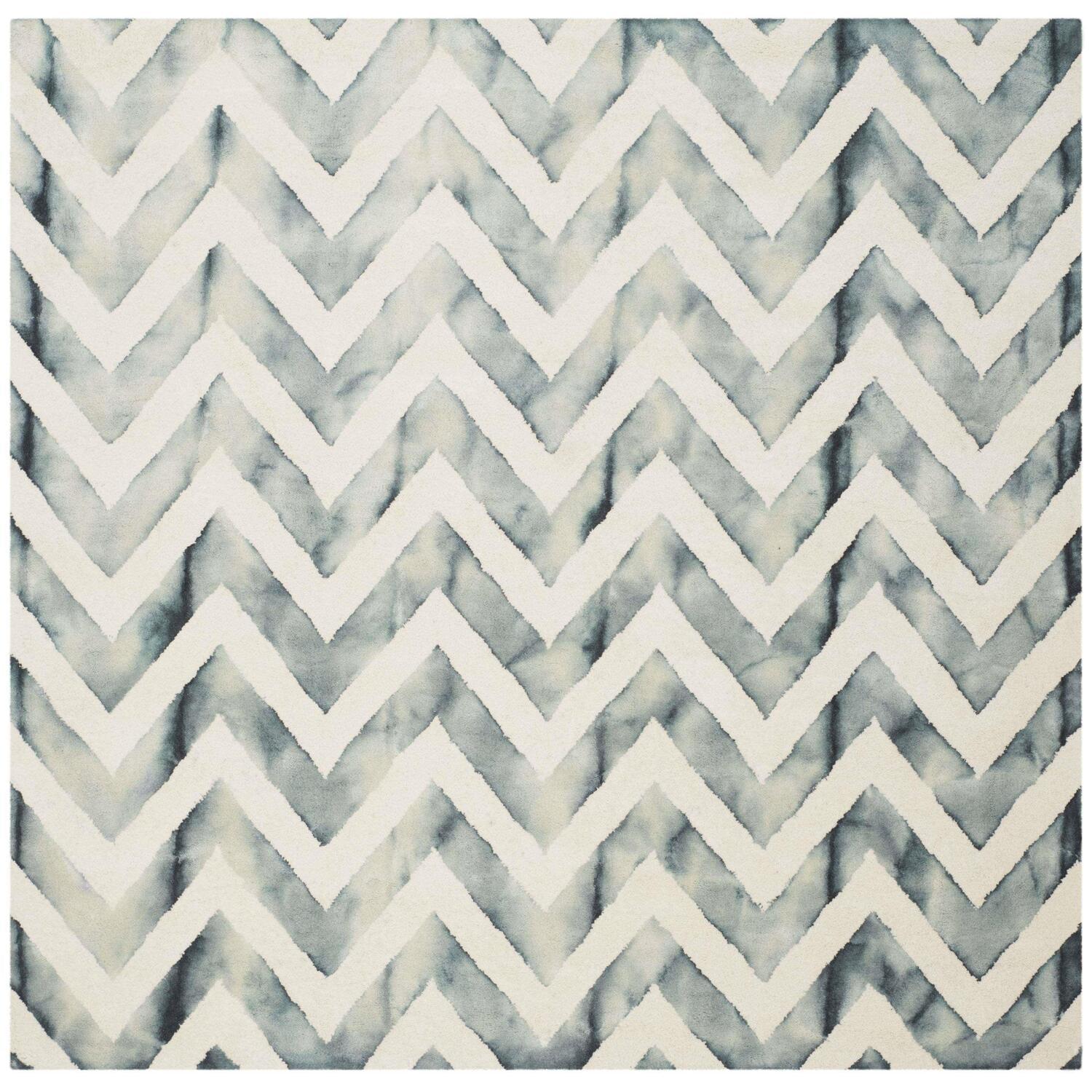 Dip Dye DDY715 Hand Tufted Area Rug - Ivory/Grey - 7'x7' - Safavieh.