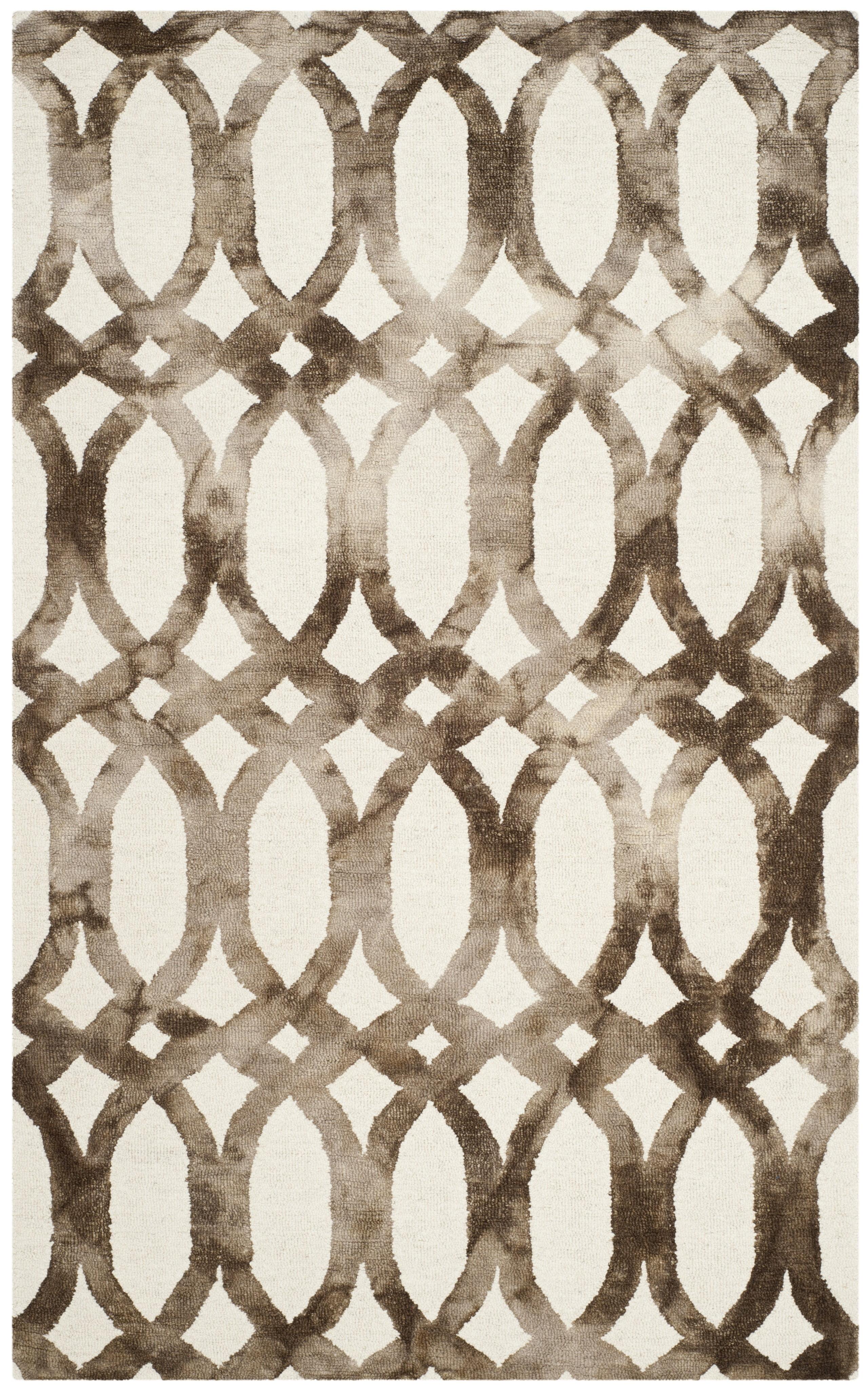 Dip Dye DDY675 Hand Tufted Area Rug - Ivory/Chocolate - 5'x8' - Safavieh.
