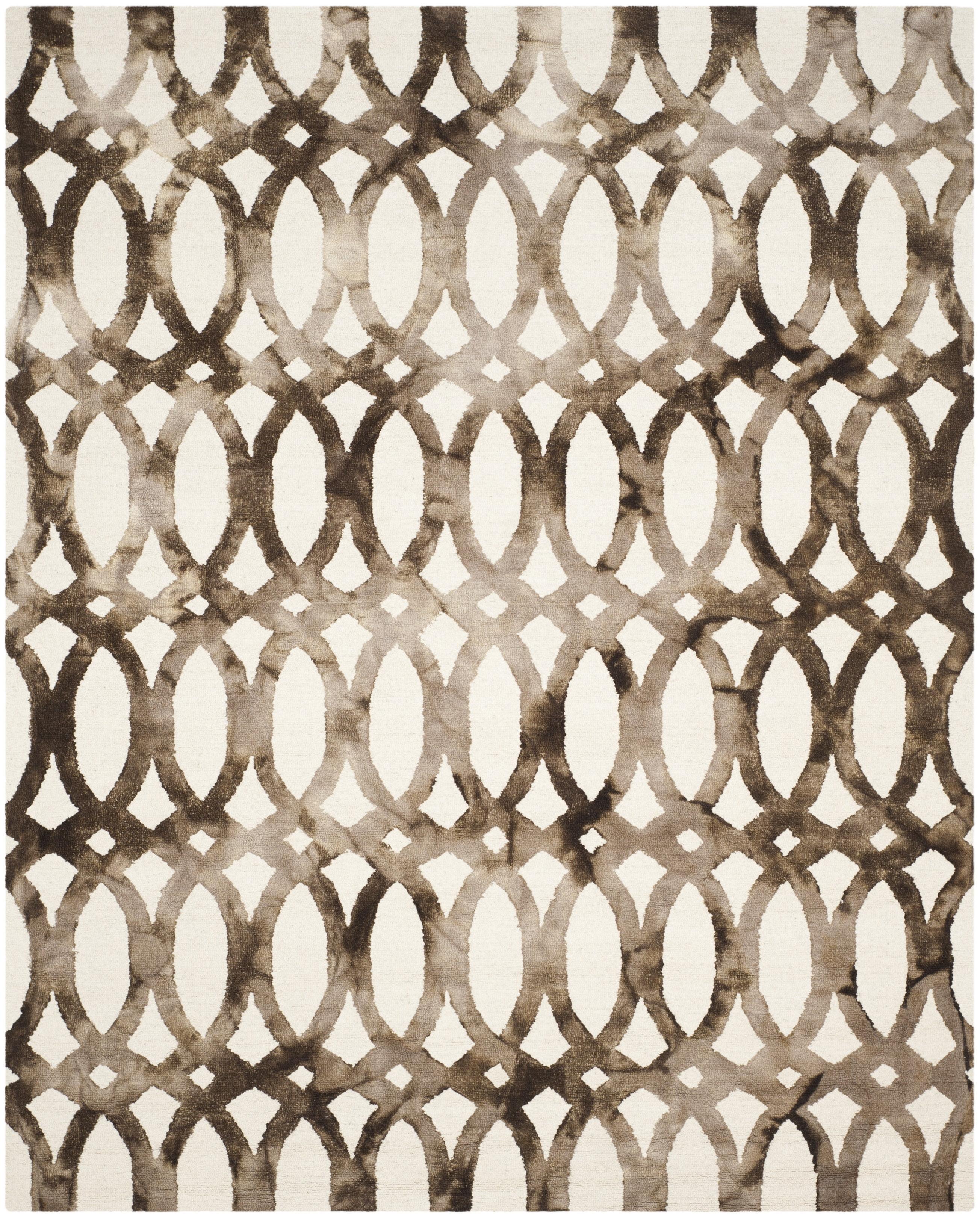 Dip Dye DDY675 Hand Tufted Area Rug - Ivory/Chocolate - 8'x10' - Safavieh.