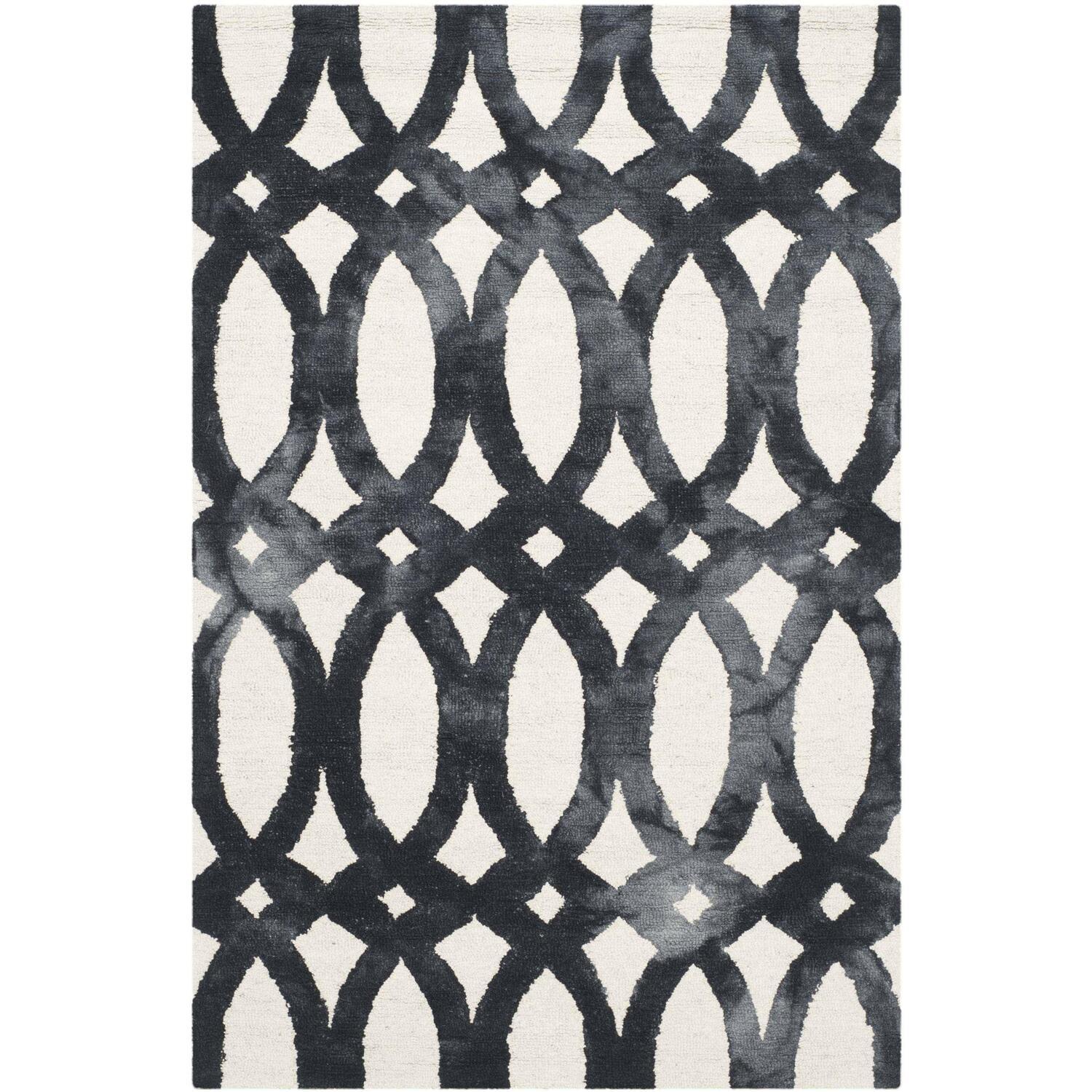 Dip Dye DDY675 Hand Tufted Area Rug - Ivory/Graphite - 4'x6' - Safavieh.