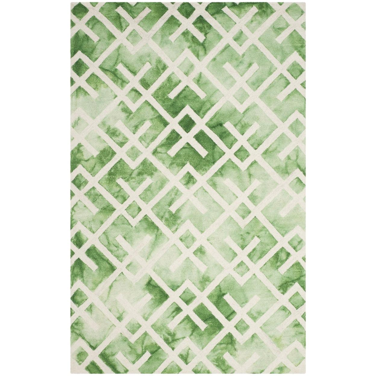 Dip Dye DDY677 Hand Tufted Indoor Area Rug - Green/Ivory - 5'x8' - Safavieh