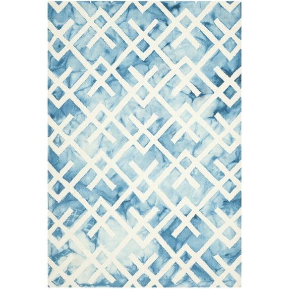 Dip Dye DDY677 Hand Tufted Indoor Area Rug - Blue/Ivory - 4'x6' - Safavieh