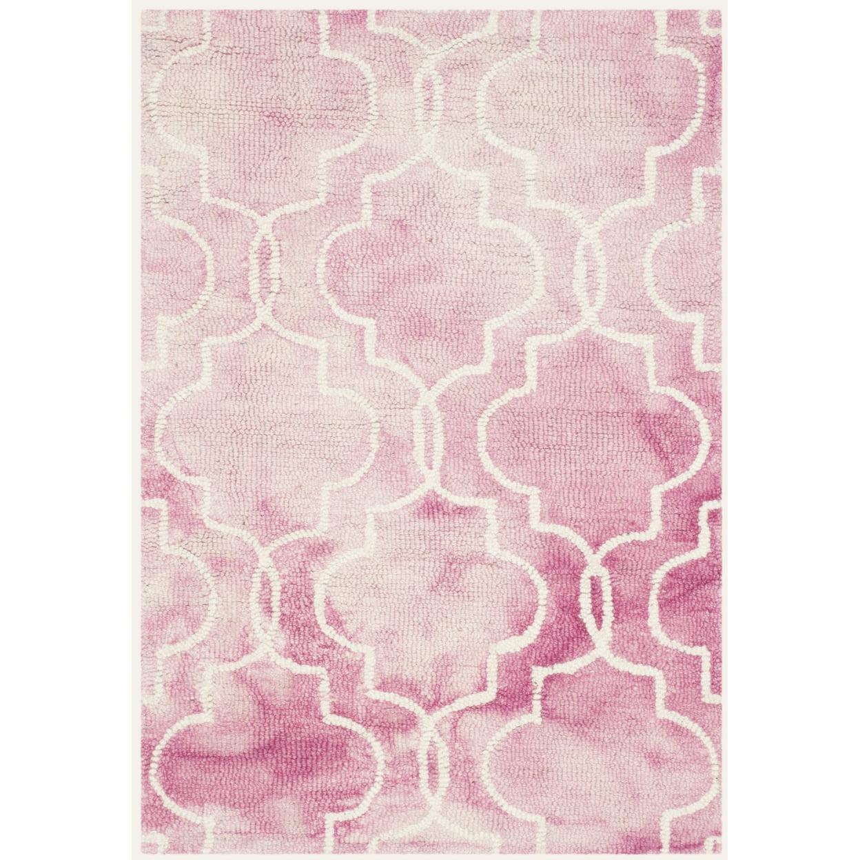 Dip Dye DDY676 Hand Tufted Indoor Accent Rug - Rose/Ivory - 2'x3' - Safavieh