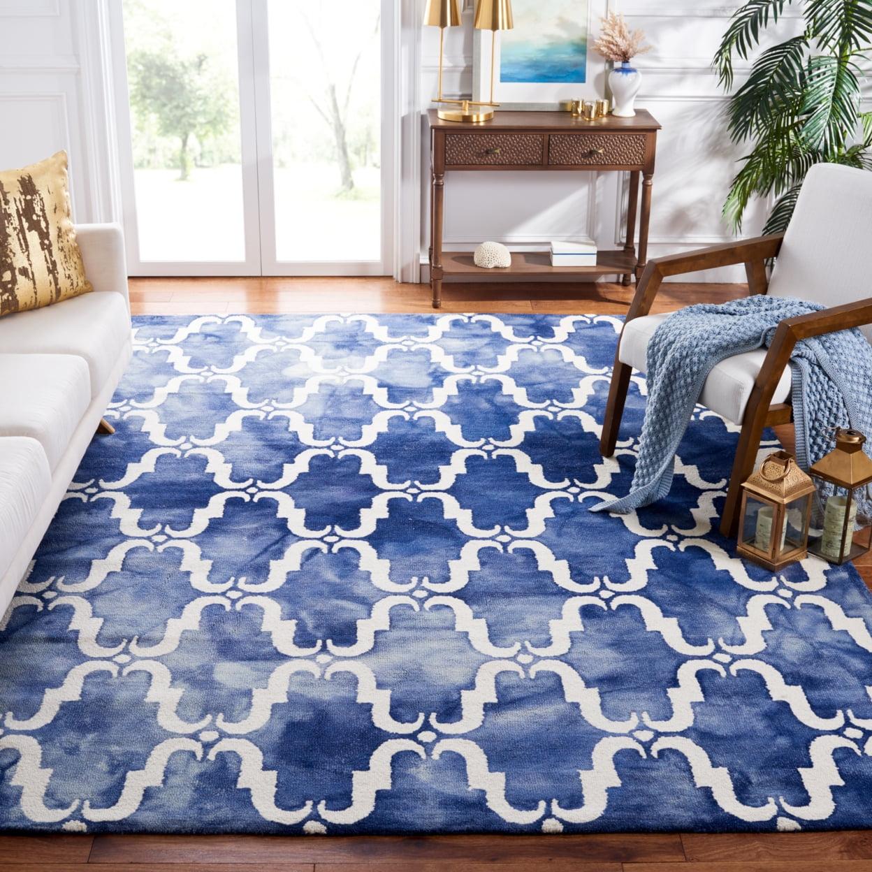 Dip Dye DDY536 Hand Tufted Indoor Area Rug - Navy/Ivory - 5'x8' - Safavieh
