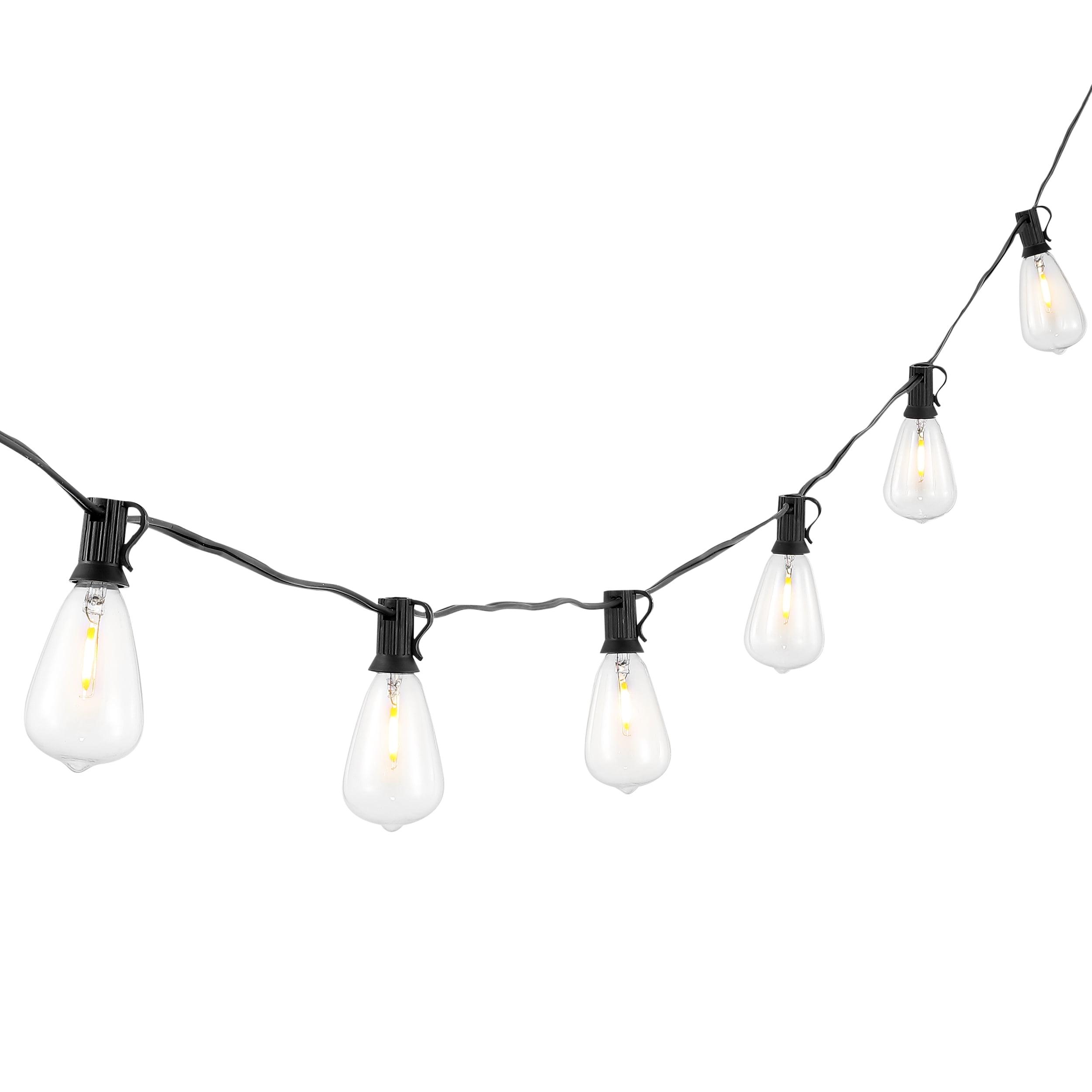 Dorcia LED Outdoor String Lights - 120" - 10 Light - PLT4043 - Black - Safavieh