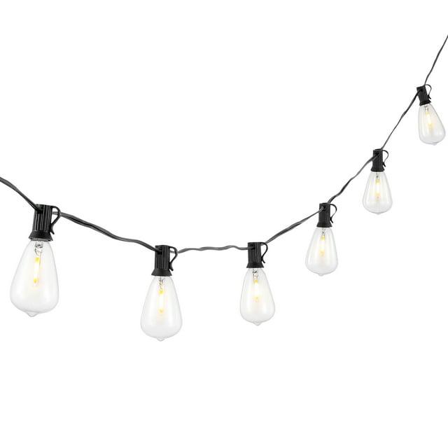 Dorcia LED Outdoor String Lights - 120" - 10 Light - PLT4043 - Black - Safavieh
