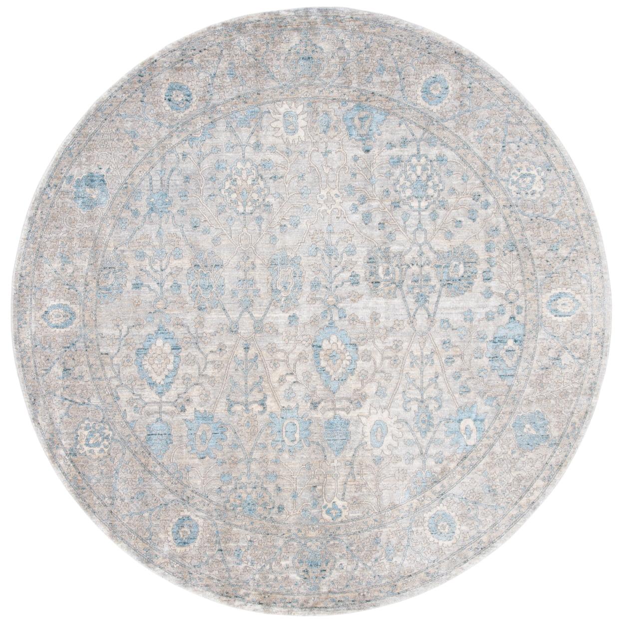 Dream DRM408 Power Loomed Indoor Area Rug - Grey/Blue - 6'7" Round - Safavieh