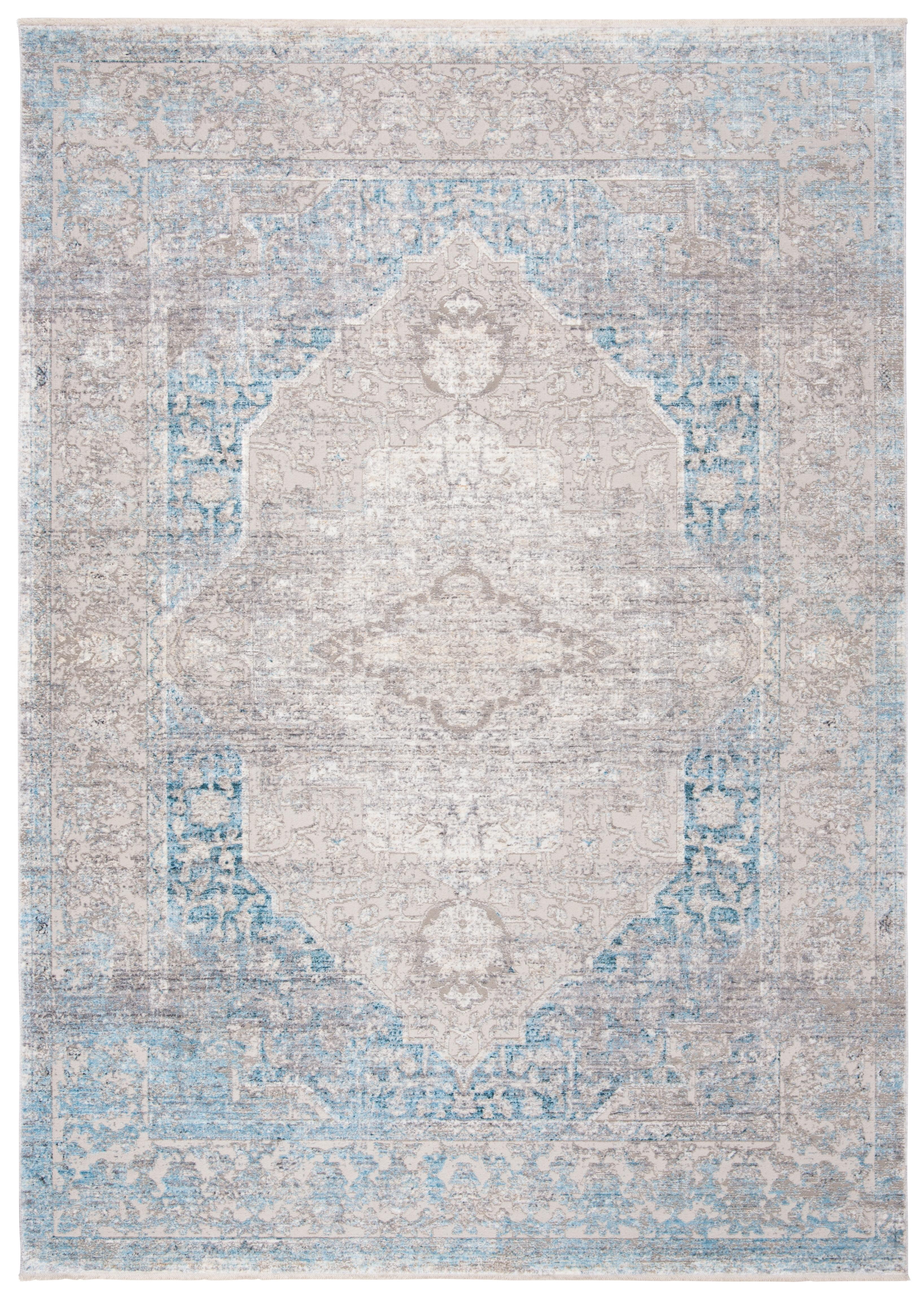 Dream DRM401 Power Loomed Indoor Area Rug - Grey/Aqua - 4'x6' - Safavieh