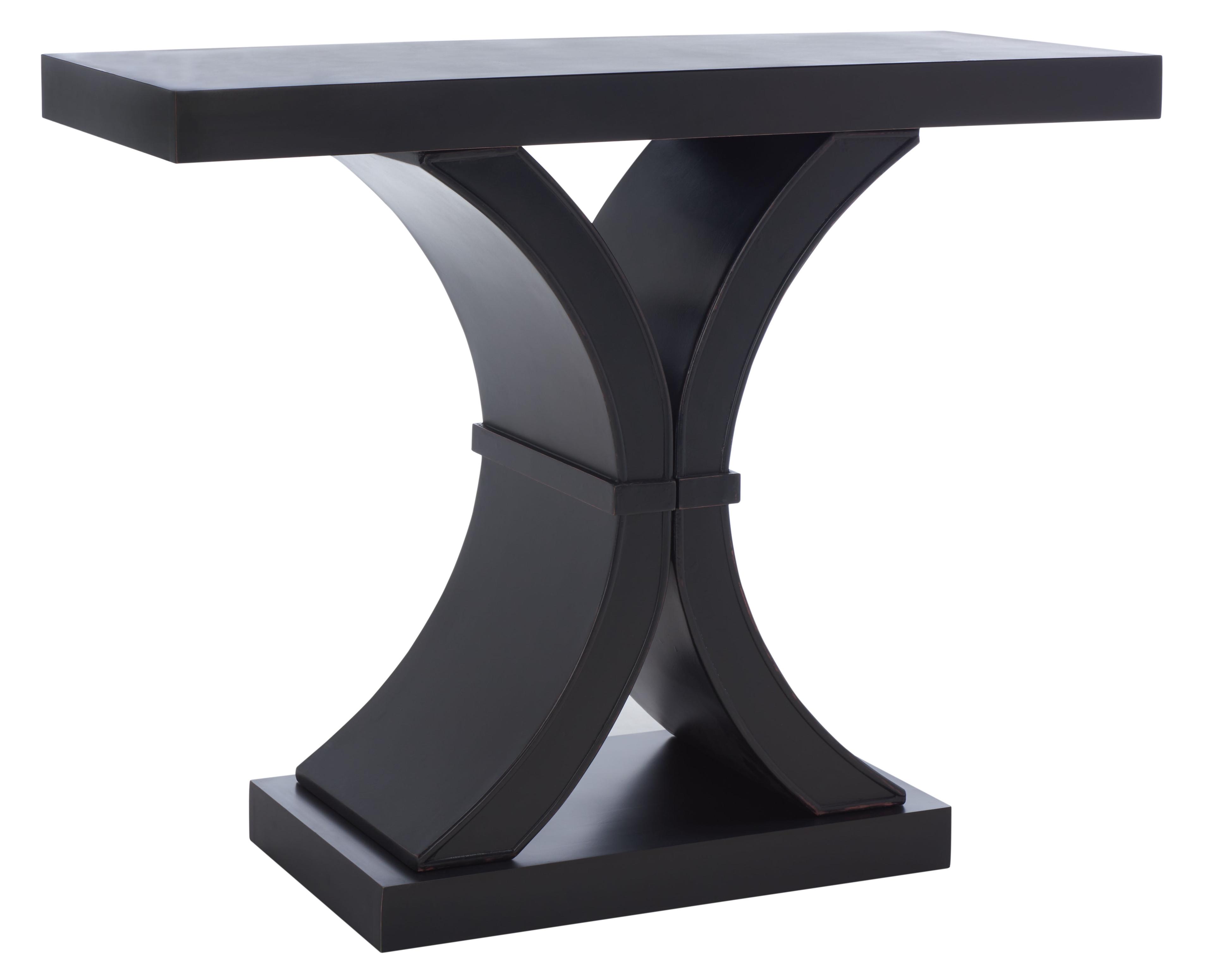 SAFAVIEH Dryden Modern Style Black Wood Console Table (39.5 in. W x 15.5 in. D x 31.8 in. H)