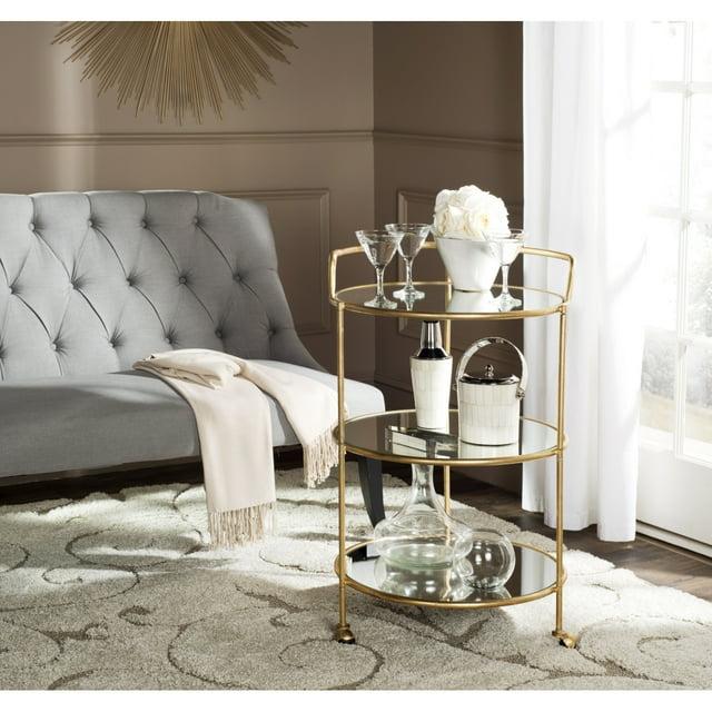 Dulcinea Bar Cart - FOX2554B - Gold/Mirror - Safavieh