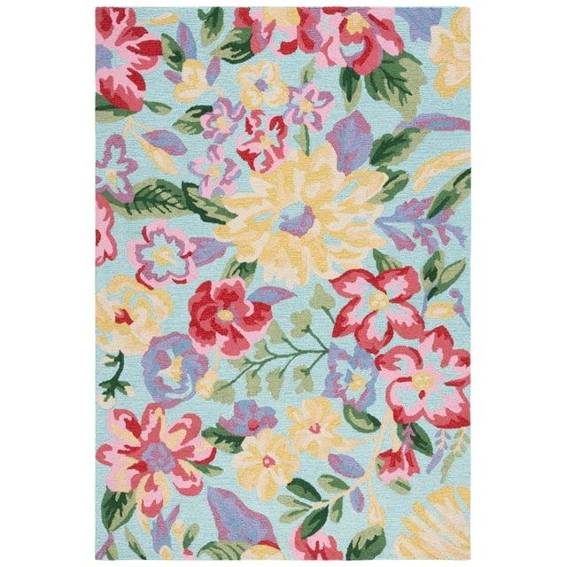 SAFAVIEH Easy Care Alan Floral Area Rug, Blue/Pink, 5' x 8'