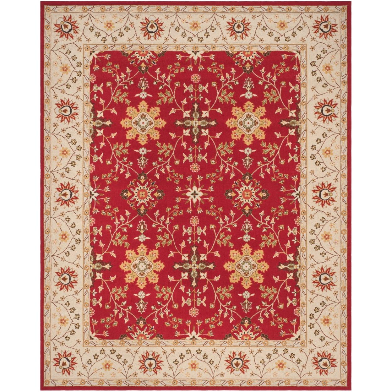 Easy Care EZC751 Hand Hooked Area Rug - Red/Ivory - 8'9"x11'9" - Safavieh.